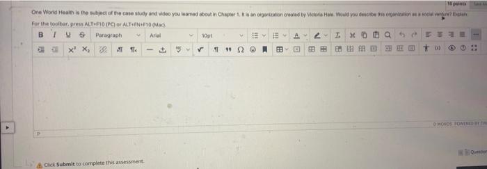 cock Submic to complete this assessment