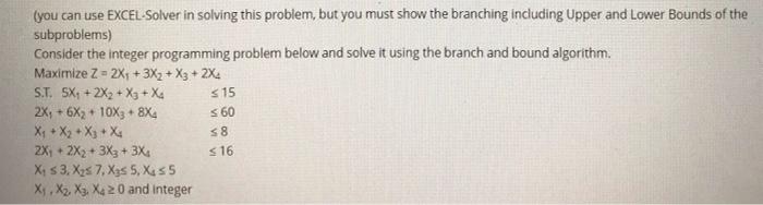 complete answer please (you can use EXCEL-Solver