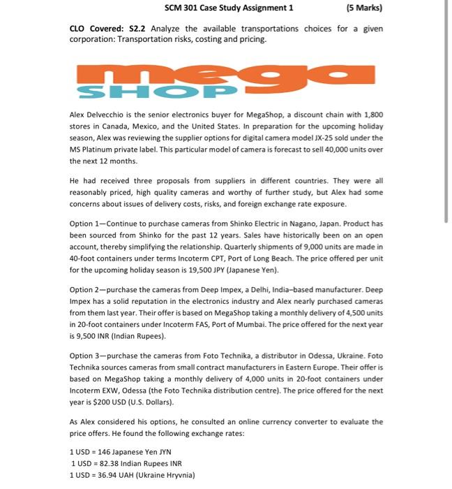 plz just solve question number 5 SCM 301 Case