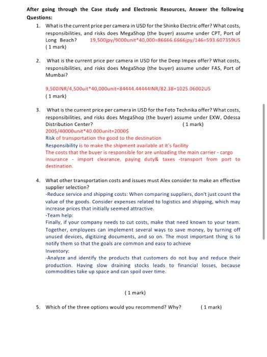 plz just solve question number 5 SCM 301 Case