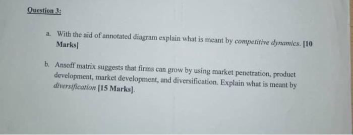Question 3: a. With the aid of annotated diagram