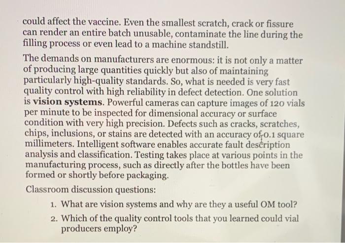 answer the two discussion questions 1) what are
