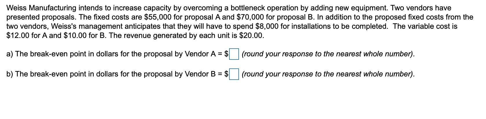 Weiss Manufacturing intends to increase capacity