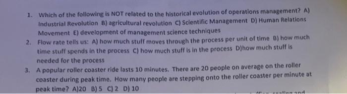 1. Which of the following is NOT related to the