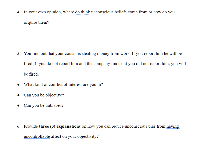 4. How (un)ethical are you? 4. In your own