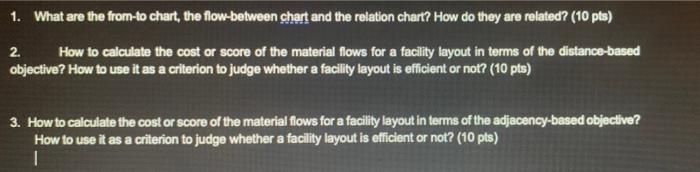 1. What are the from to chart, the flow-between