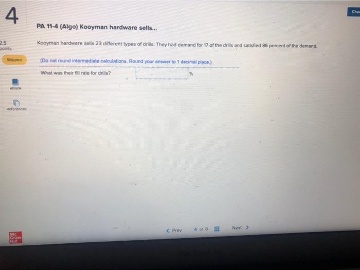 Che 4 PA 11-4 (Algo) Kooyman hardware sells...