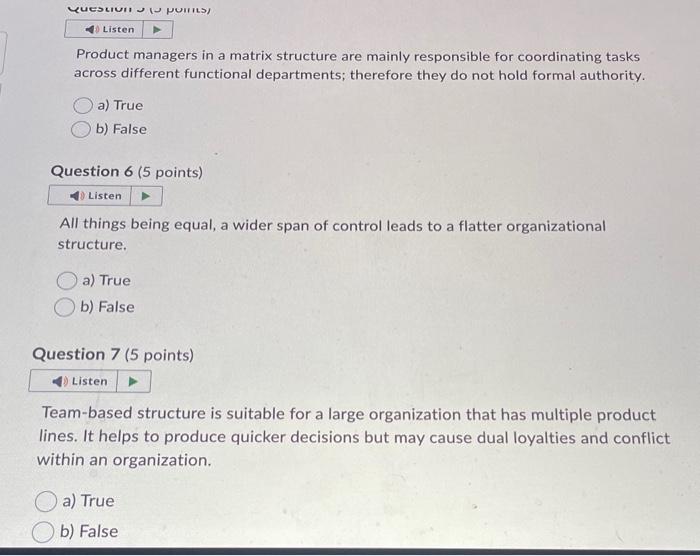 Product managers in a matrix structure are mainly