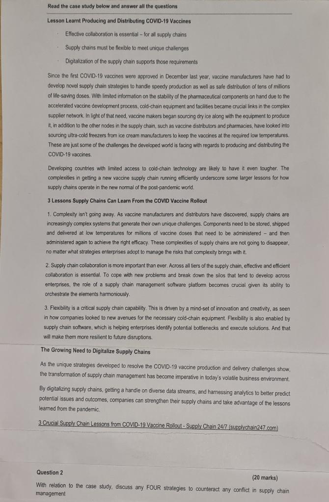 Lesson Learnt Producing and Distributing COVID-19