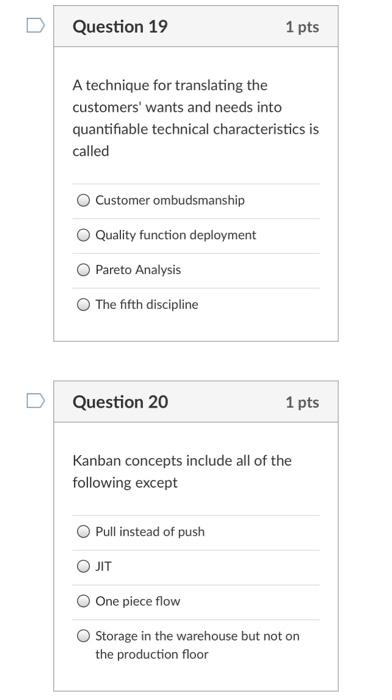 D Question 19 1 pts A technique for translating