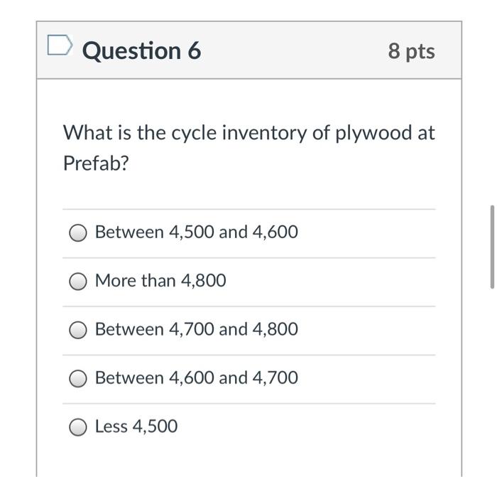 PLEASE SHOW WORK FOR QUESTION 6 Question 4 8 pts