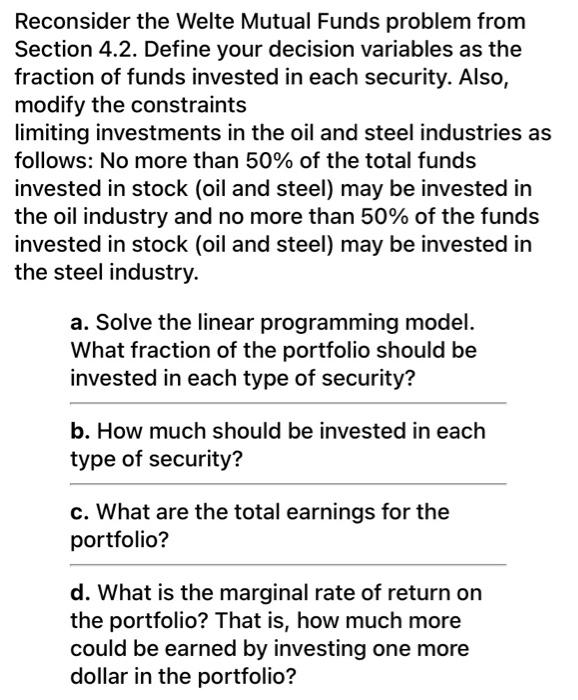 Please show the step by step solution using excel
