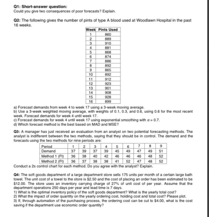 889 OU NO Q1: Short-answer question: Could you