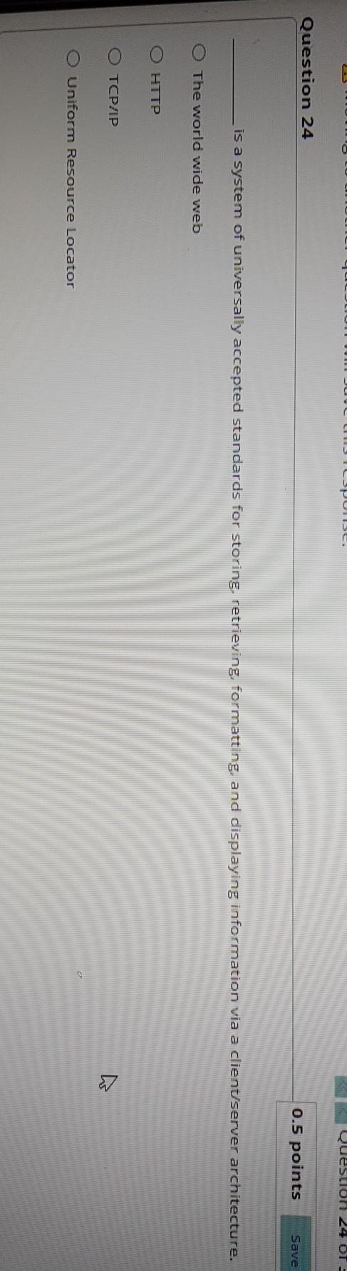 SPOUSE. Question 24 OT = Question 24 0.5 points