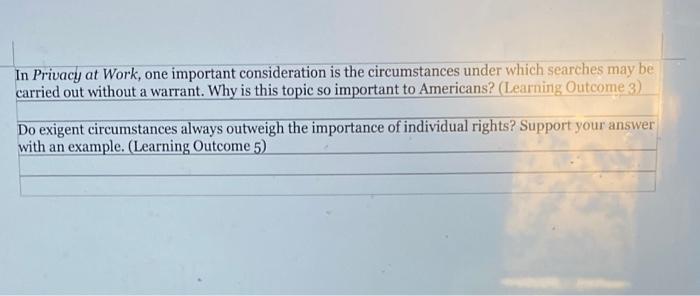 In Privacy at Work, one important consideration