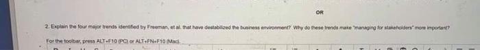 Explain the four major trends identified by