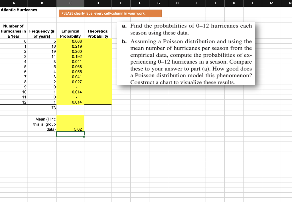 A B C D E F G H L M N Atlantic Hurricanes PLEASE