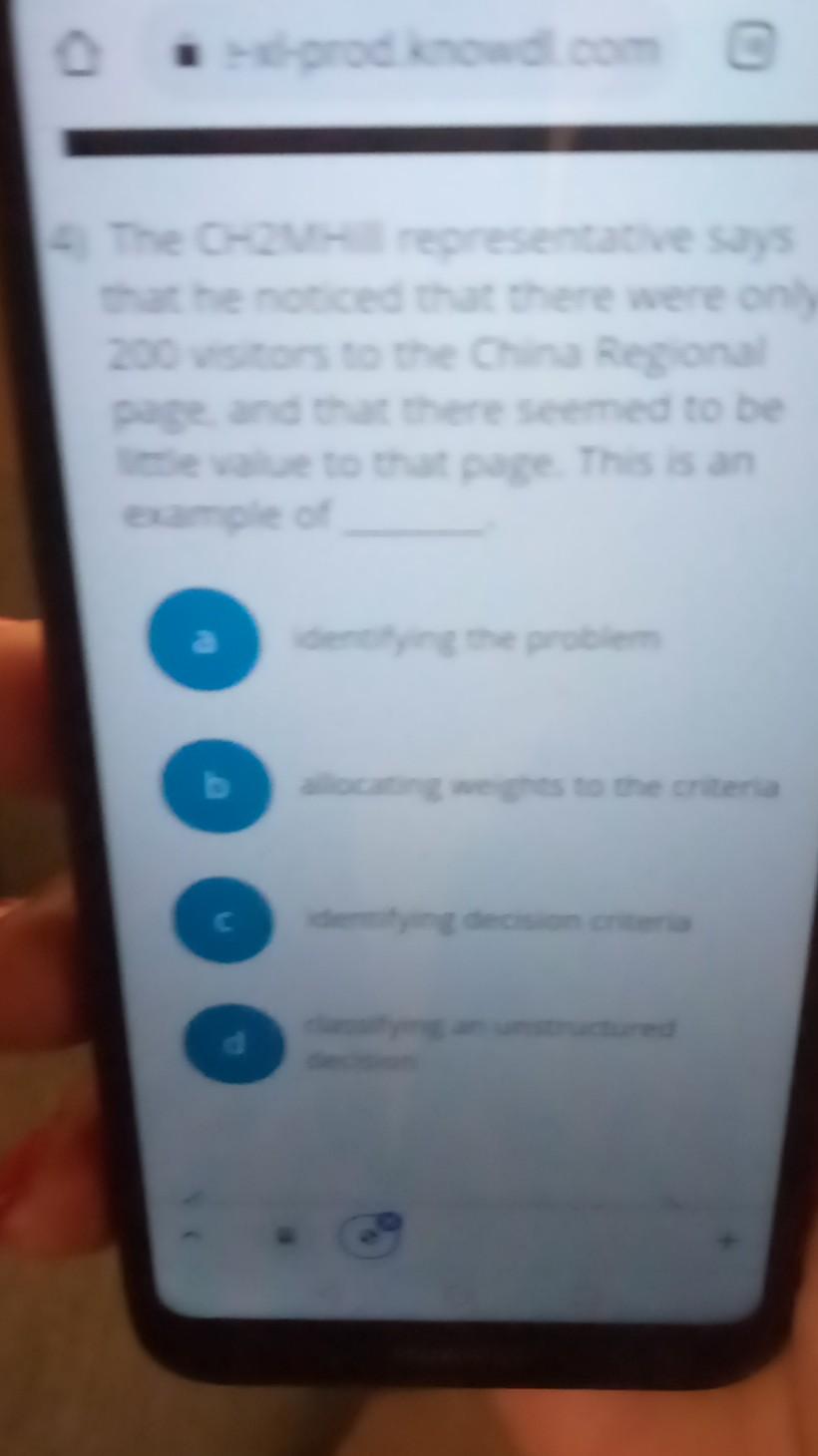 When the CH2HMHill representative discussed the