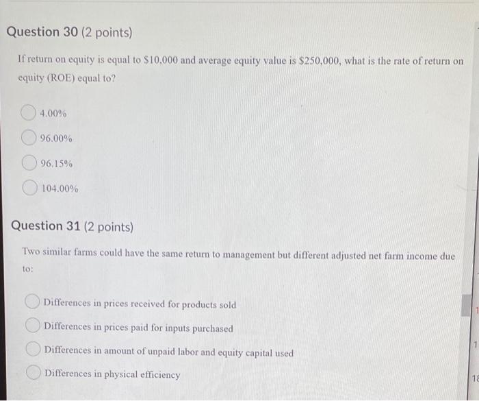 Question 28 (2 points) The depreciation method