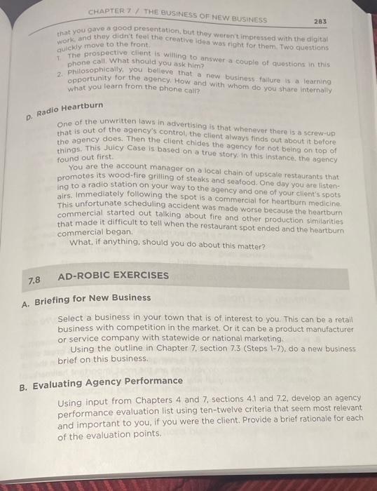 atter? 7.8 AD-ROBIC EXERCISES A. Briefing for New