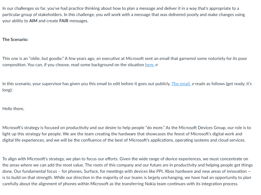 In our challenges so far, you've had practice