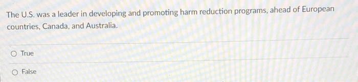 The U.S. was a leader in developing and promoting