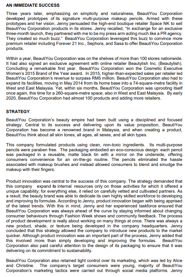 (20 MARKS) SECTION A: CASE STUDY There are THREE