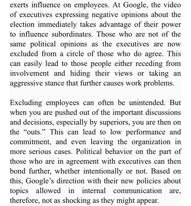 at Google) Google only wants "civil" behavior at