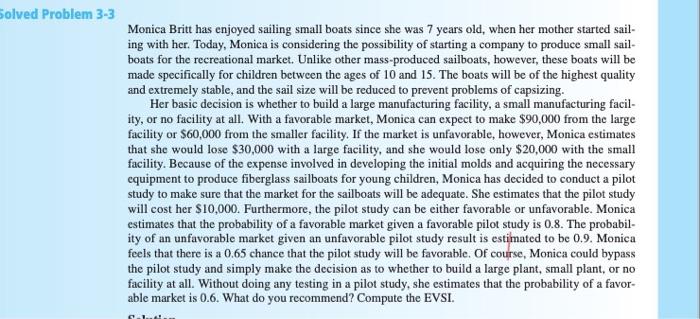 Solved Problem 3-3 Monica Britt has enjoyed