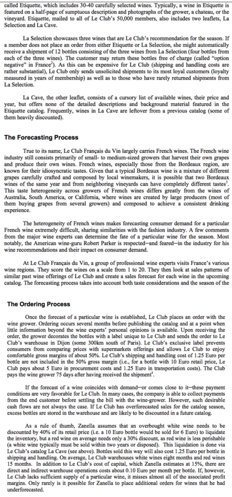 How much of each wine listed in Exhibit 2 would