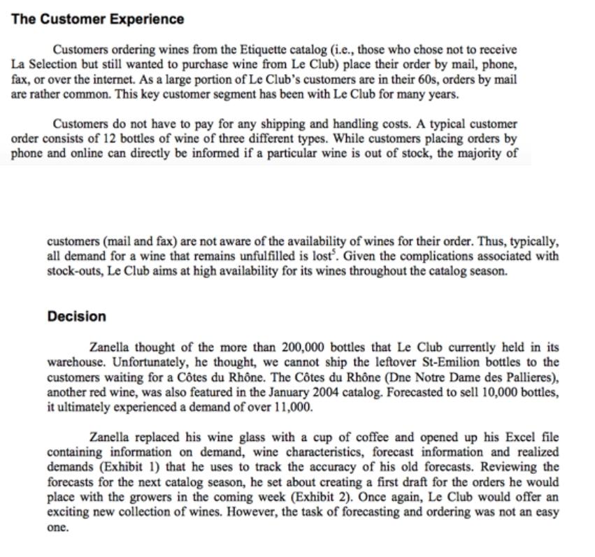 How much of each wine listed in Exhibit 2 would