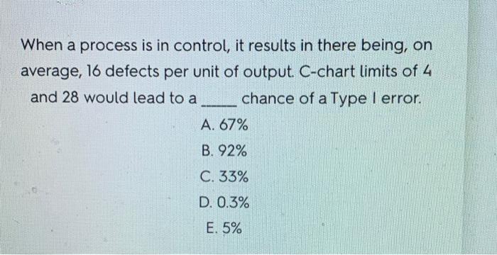 When a process is in control, it results in there