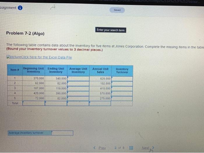 12 Foble ssignment Saved Enter your search term