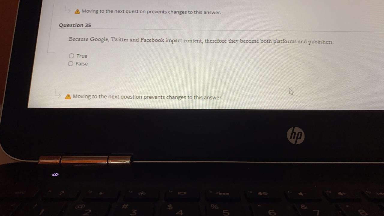 A Moving to the next question prevents changes to