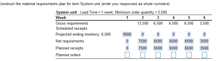 5 6 6,500 3,500 Construct the material