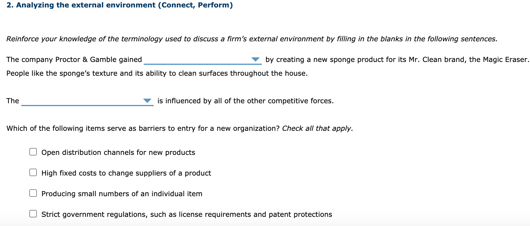 2. Analyzing the external environment (Connect,