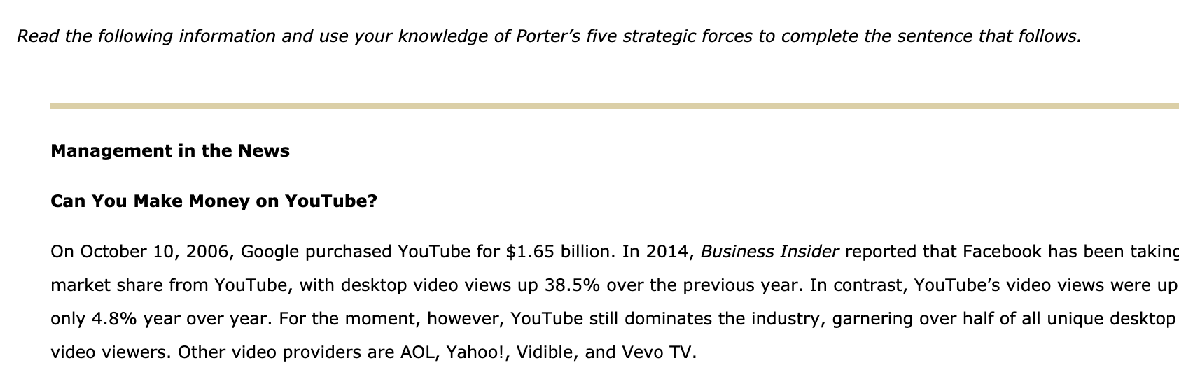 2. Analyzing the external environment (Connect,