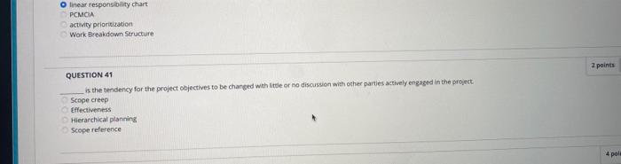 O linear responsibility chart PCMCIA activity