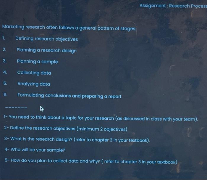 Assignment: Research Process Marketing research