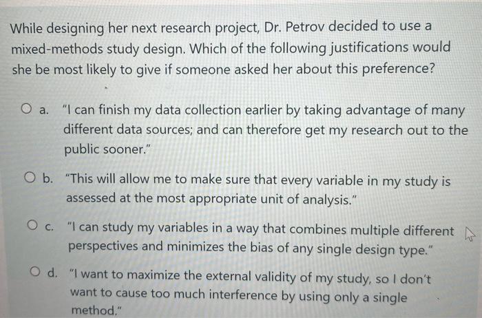 Dr. Phan conducted an experiment to see whether