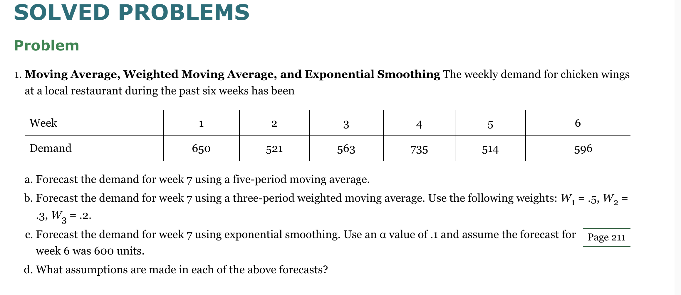 SOLVED PROBLEMS Problem 1. Moving Average,