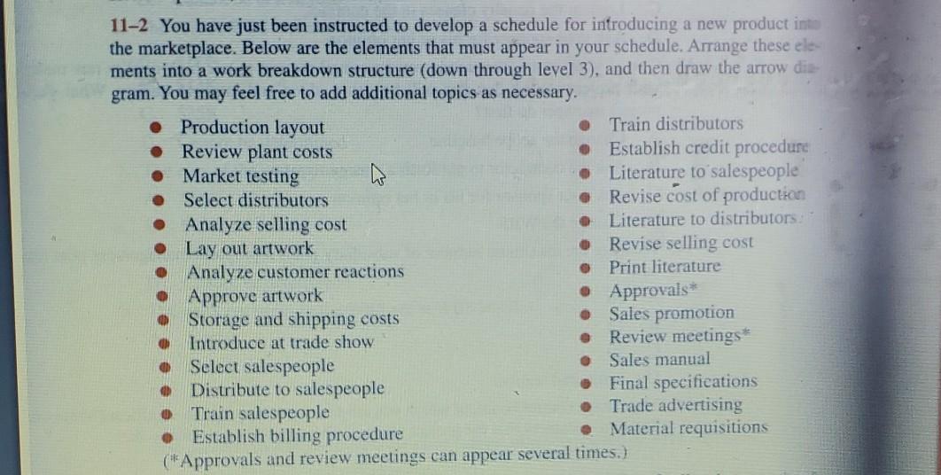 11-2 You have just been instructed to develop a