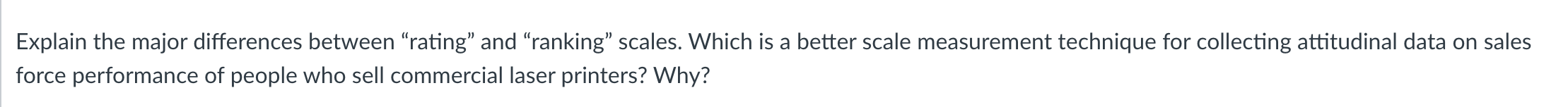 Explain the major differences between rating and