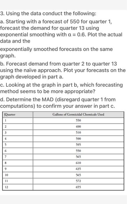 please explain with excel 3. Using the data