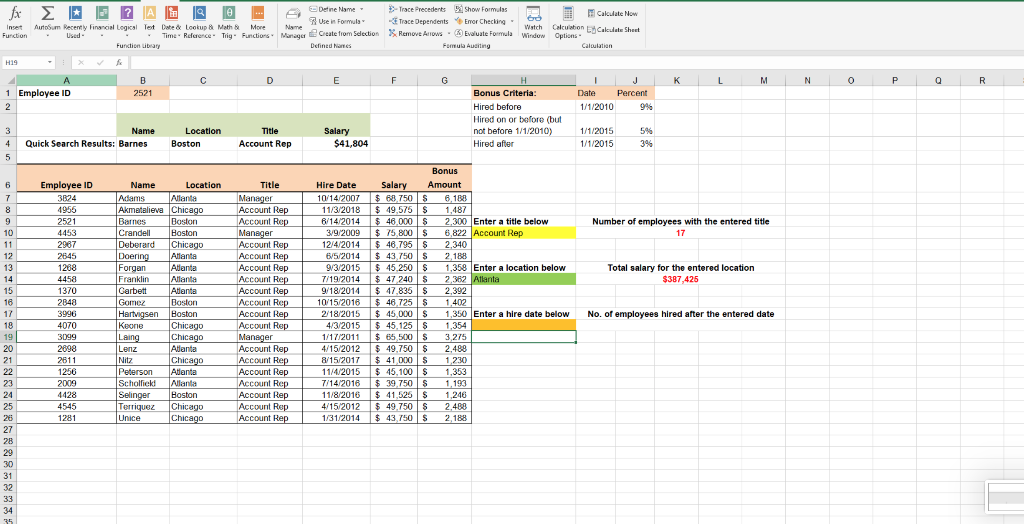 Please create a formula using COUNTIF to display