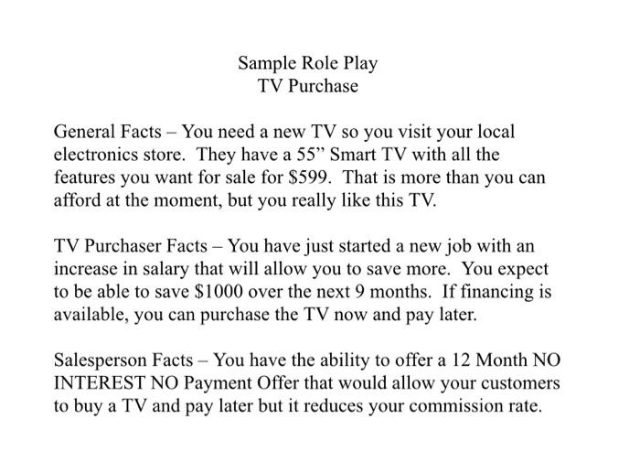 A)i need help creating a negotiation role play by