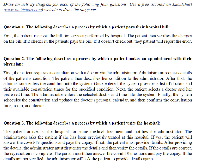 Need help with question 3 Draw an activity