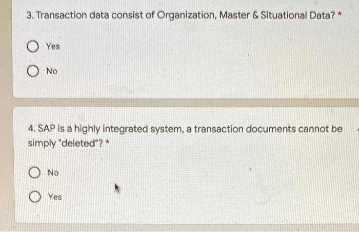 3. Transaction data consist of Organization,