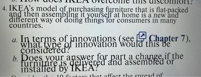 4. IKEA's model of purchasing furniture that is