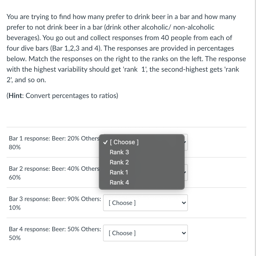 You are trying to find how many prefer to drink